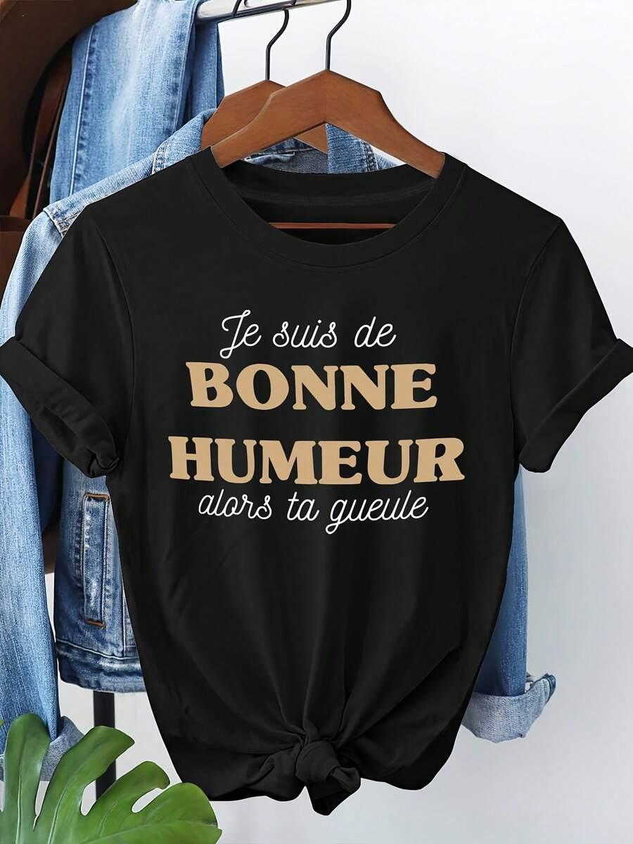 czarny t-shirt nadruk