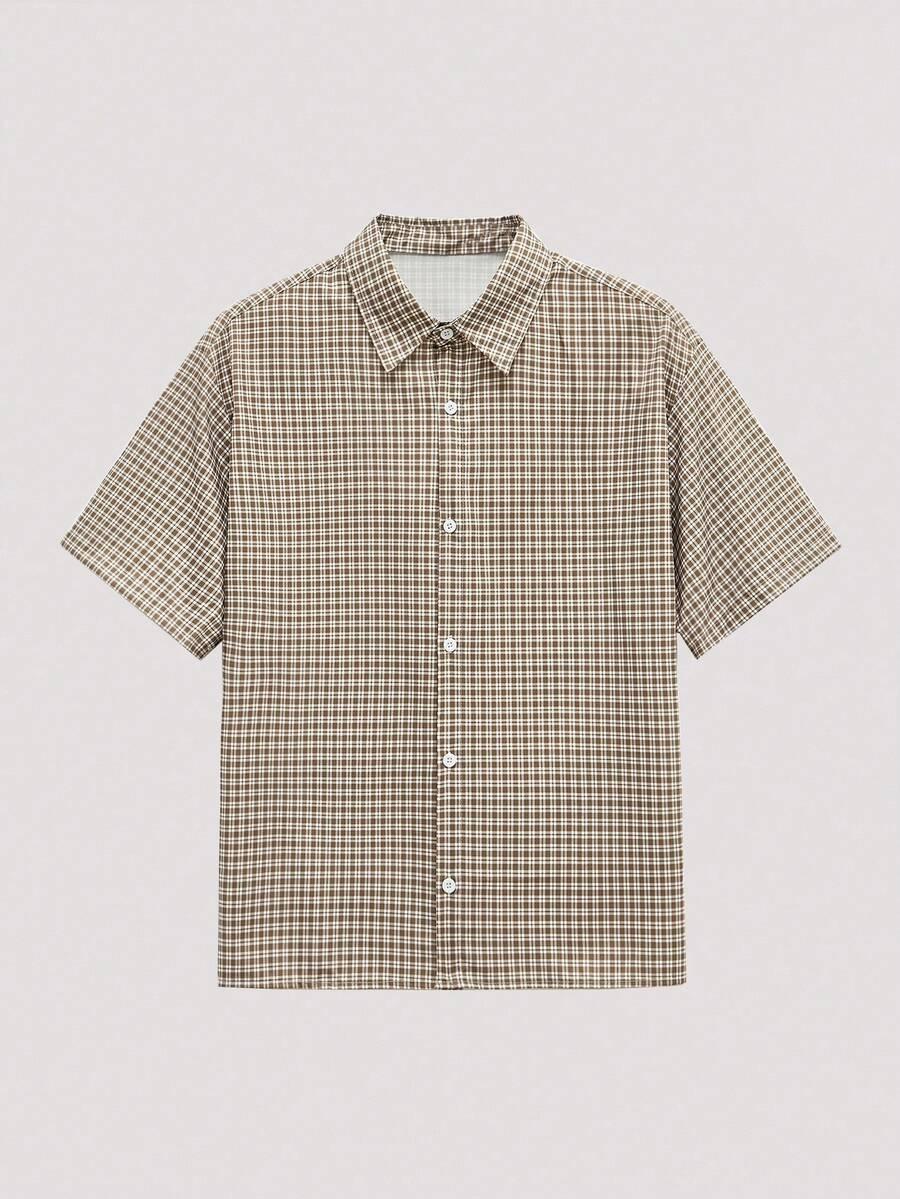 koszula krótki rękaw relaxed fit kratka casual