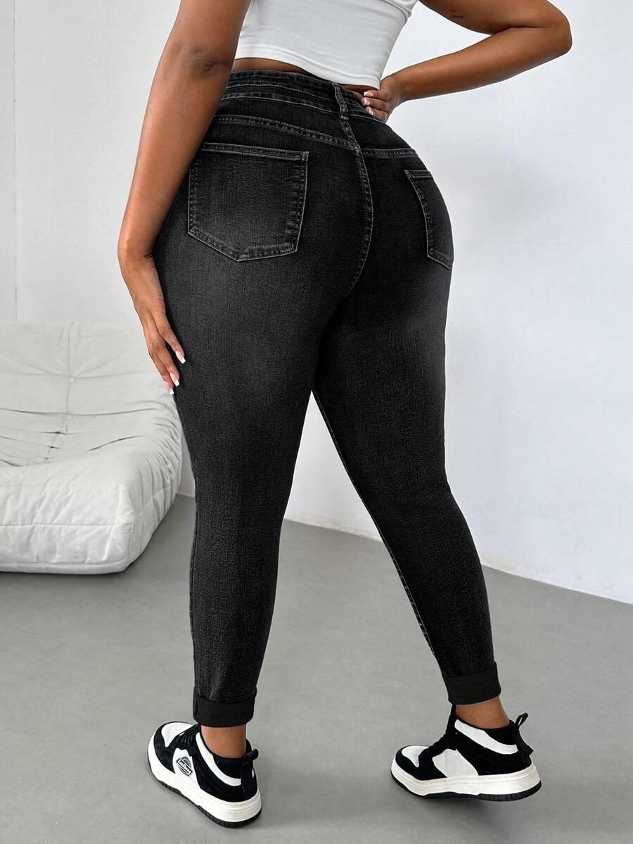 CZARNE SPODNIE JEANS 