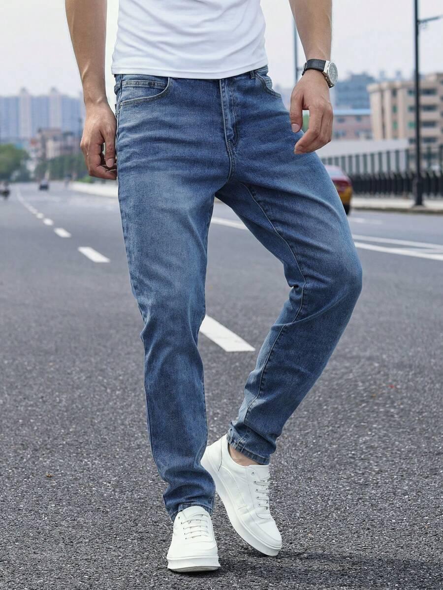 spodnie jeans zwężana nogawka 
