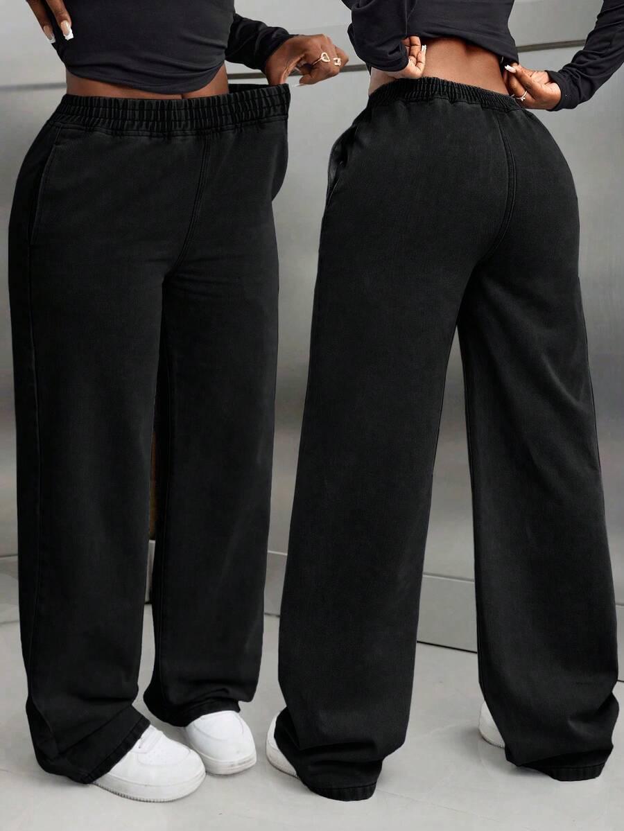 CZARNE SPODNIE JEANS