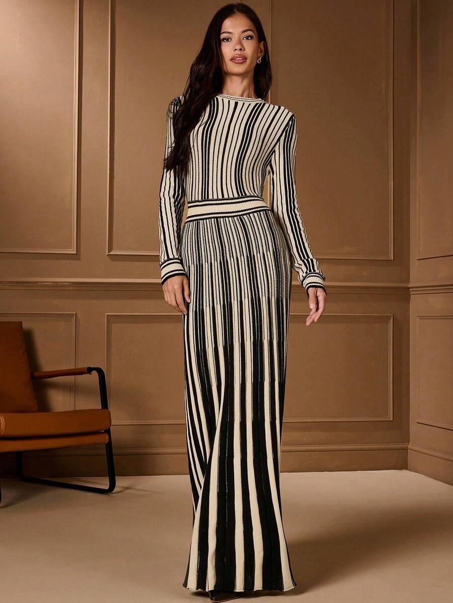 dzianinowa maxi sukienka 