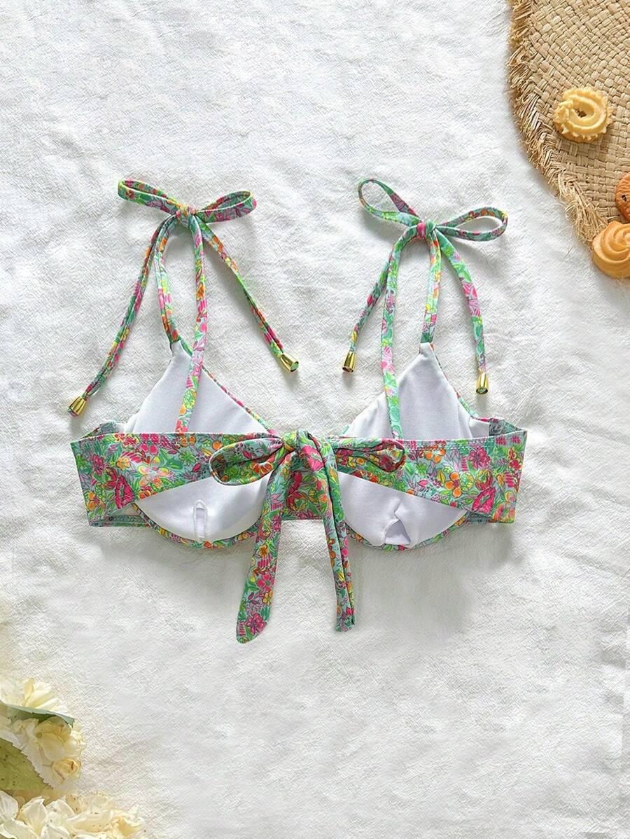 GÓRA OD BIKINI ROŚLINNY WZÓR