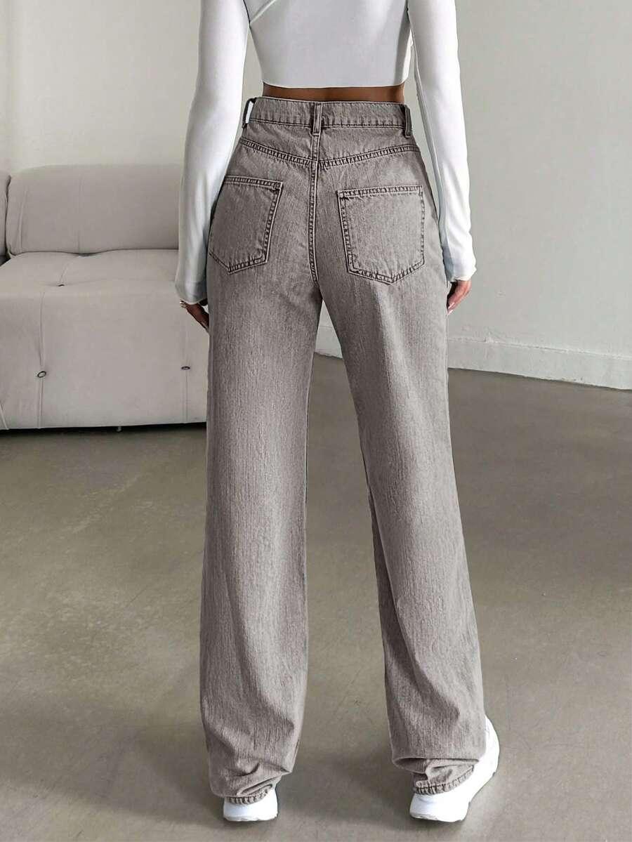 SZARE SPODNIE JEANS 