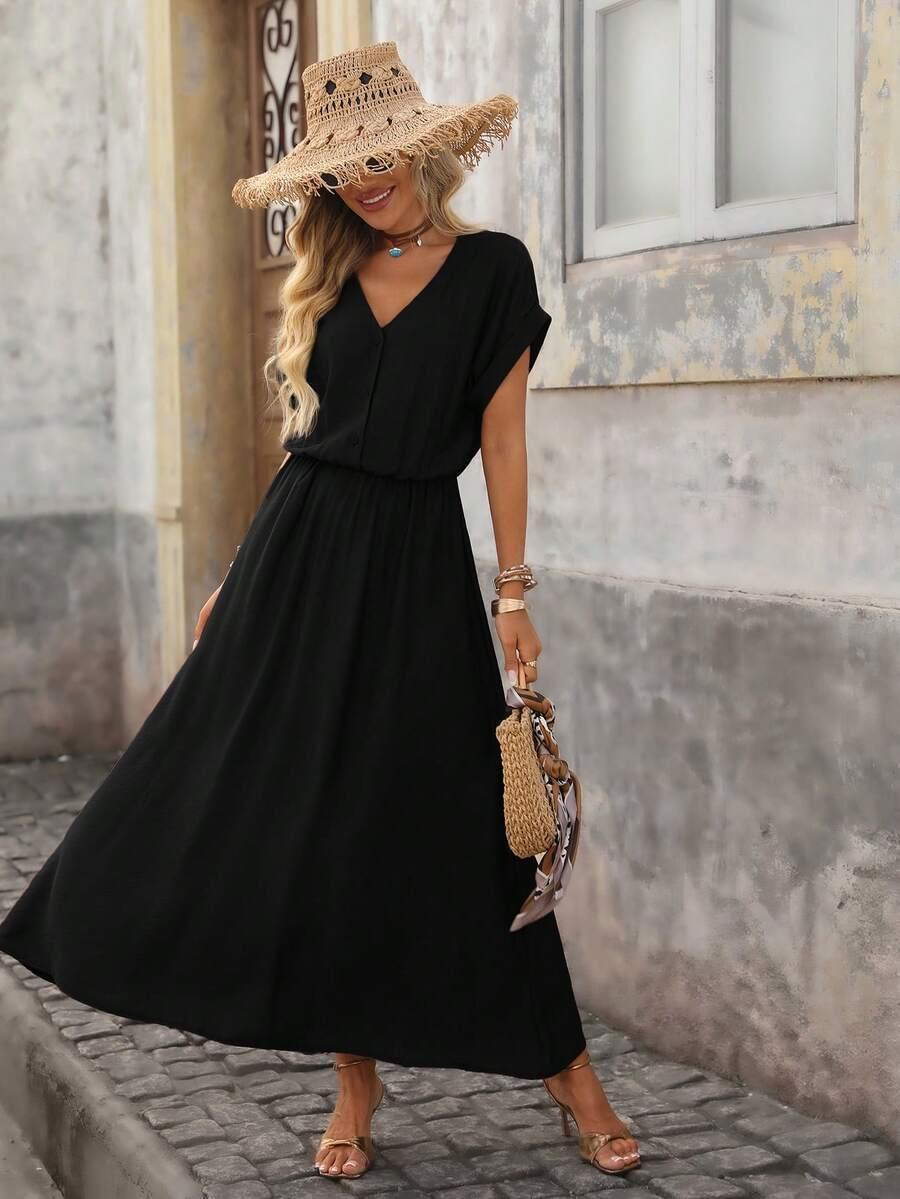 CZARNA MAXI SUKIENKA