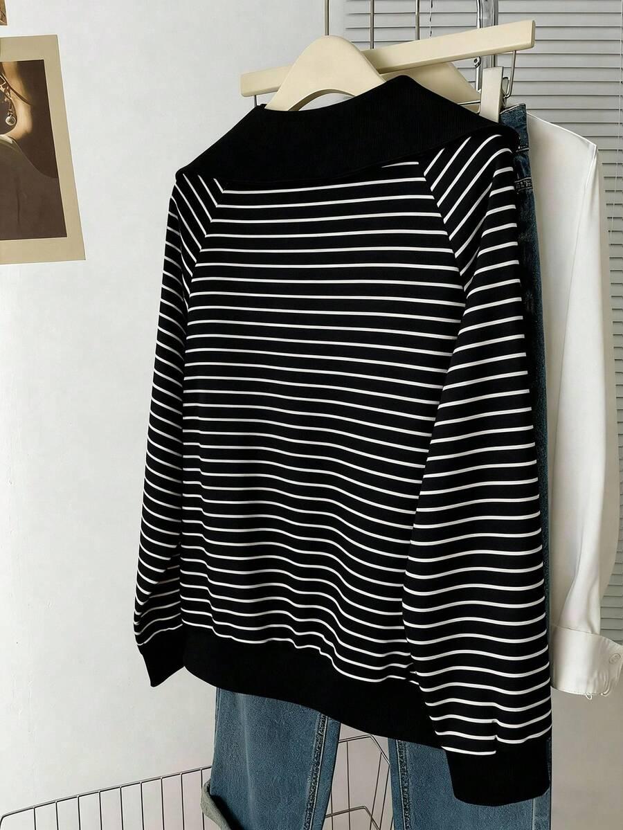 bluza paski długi rękaw zamek