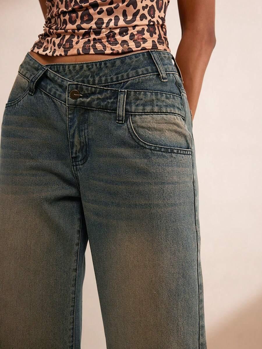 SPODNIE JEANSOWE DAMSKIE 