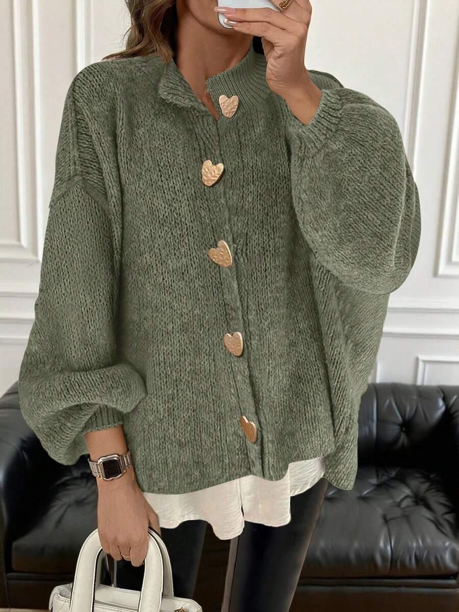 ZIELONY SWETER GUZIKI