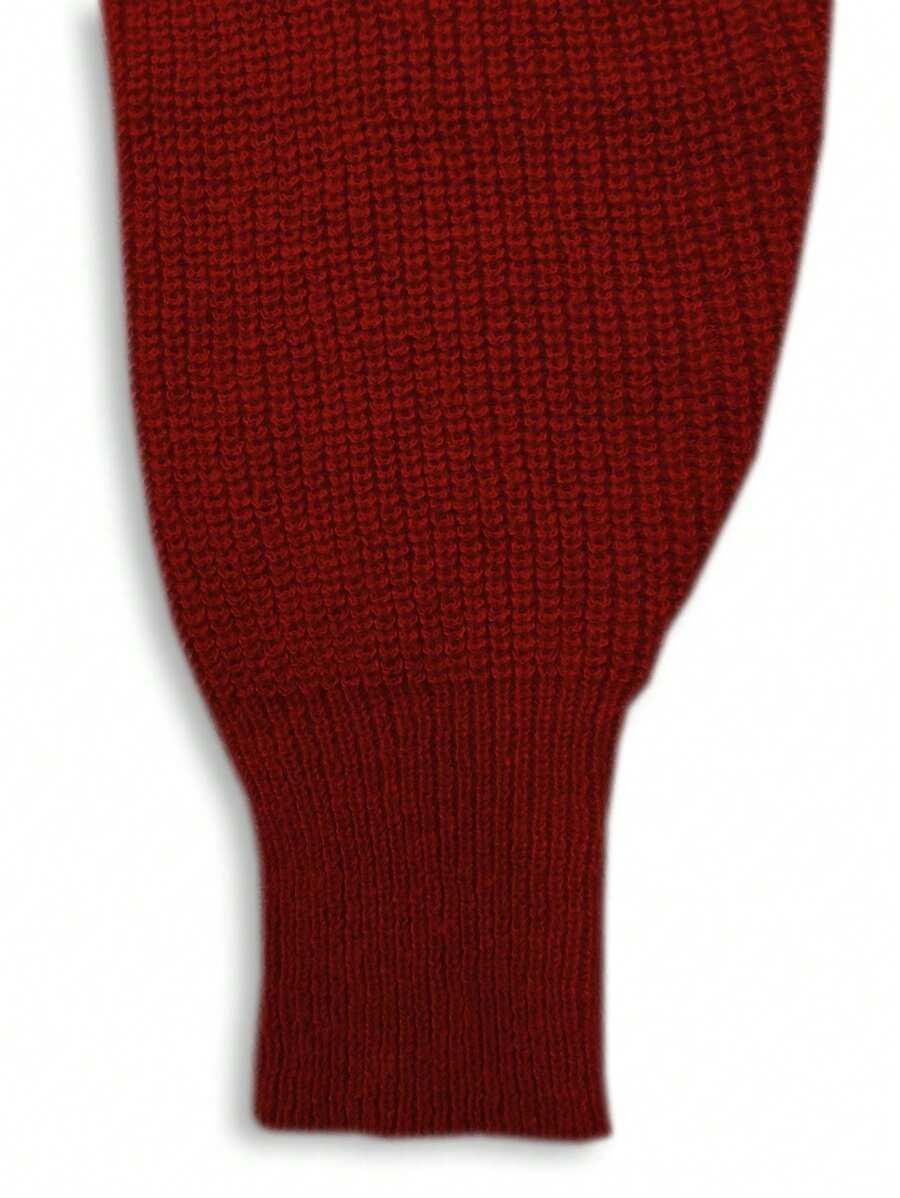 CZERWONY SWETER V-NECK