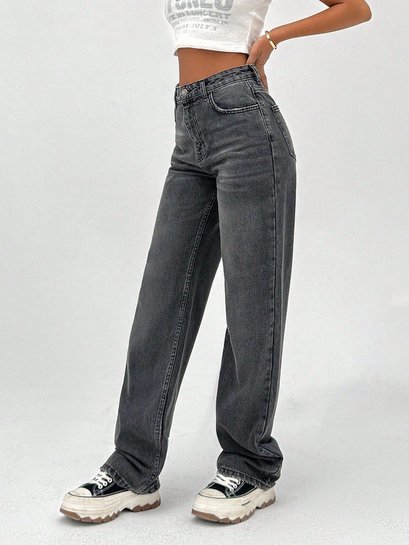 SZARE SPODNIE JEANS