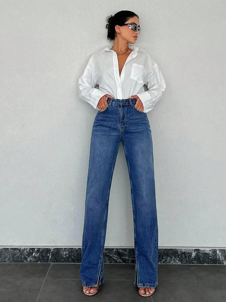 SPODNIE JEANS PROSTA NOGAWKA