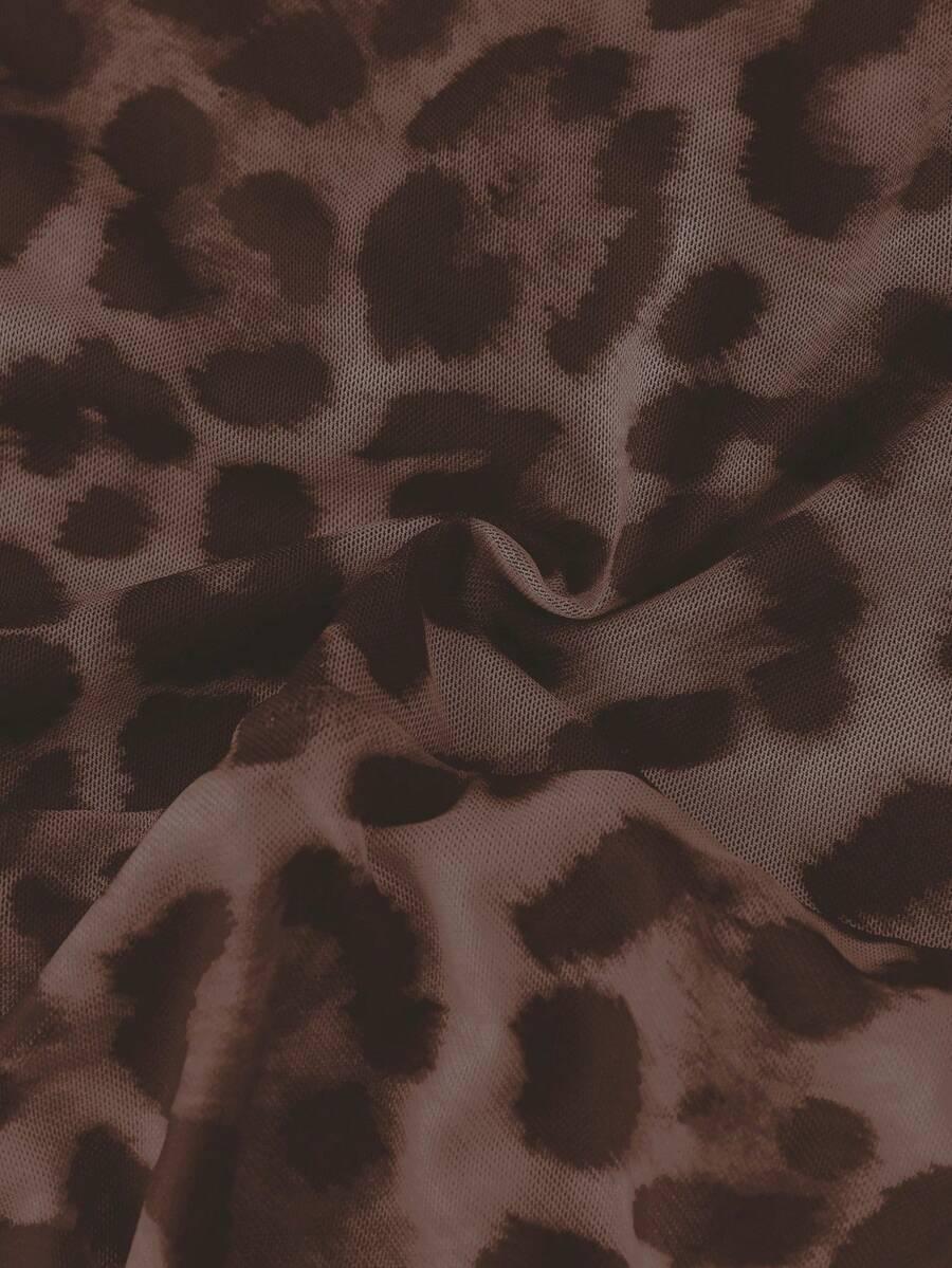 brązowe body animal print