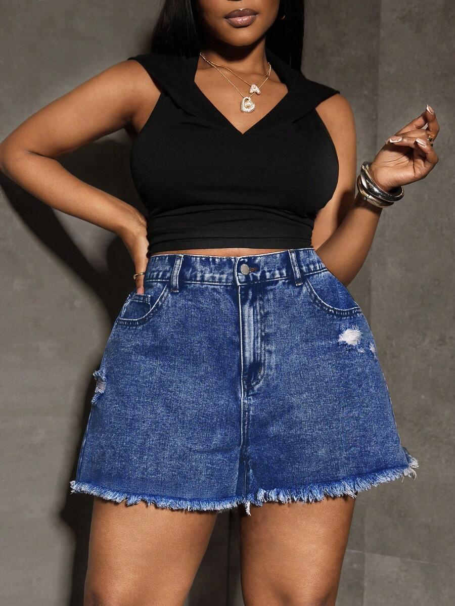 NIEBIESKIE SPODENKI JEANS