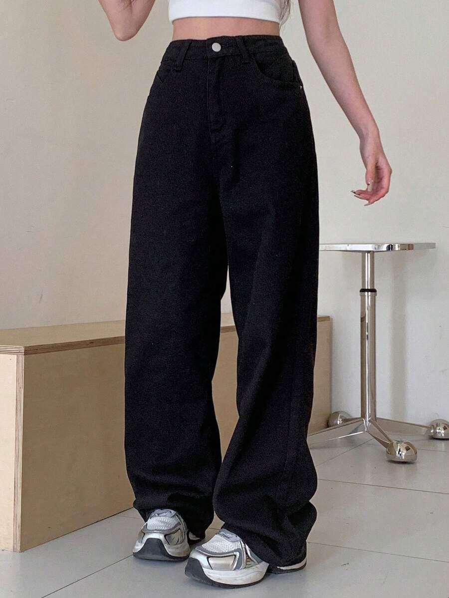 CZARNE SPODNIE JEANS