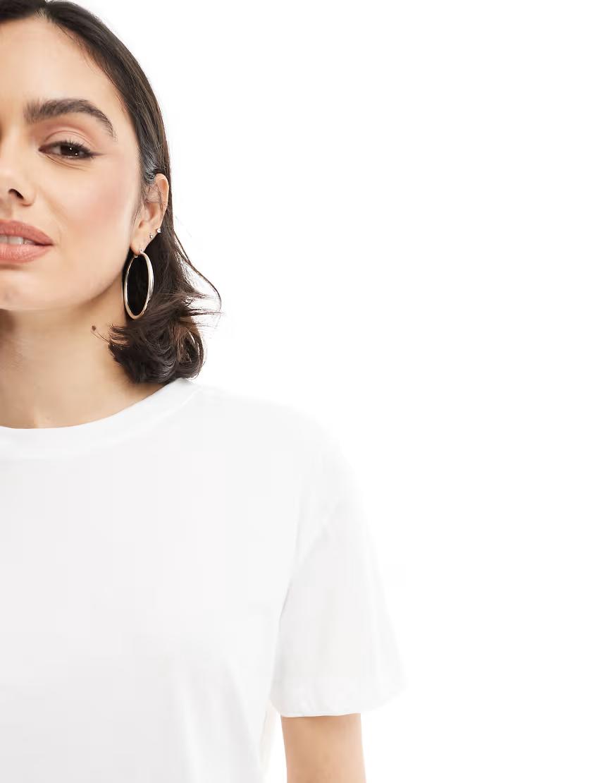 BIAŁY T-SHIRT OKRĄGŁY DEKOLT