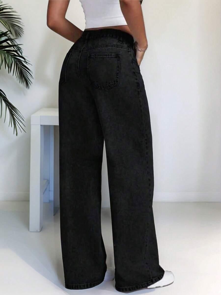 CZARNE SPODNIE JEANS