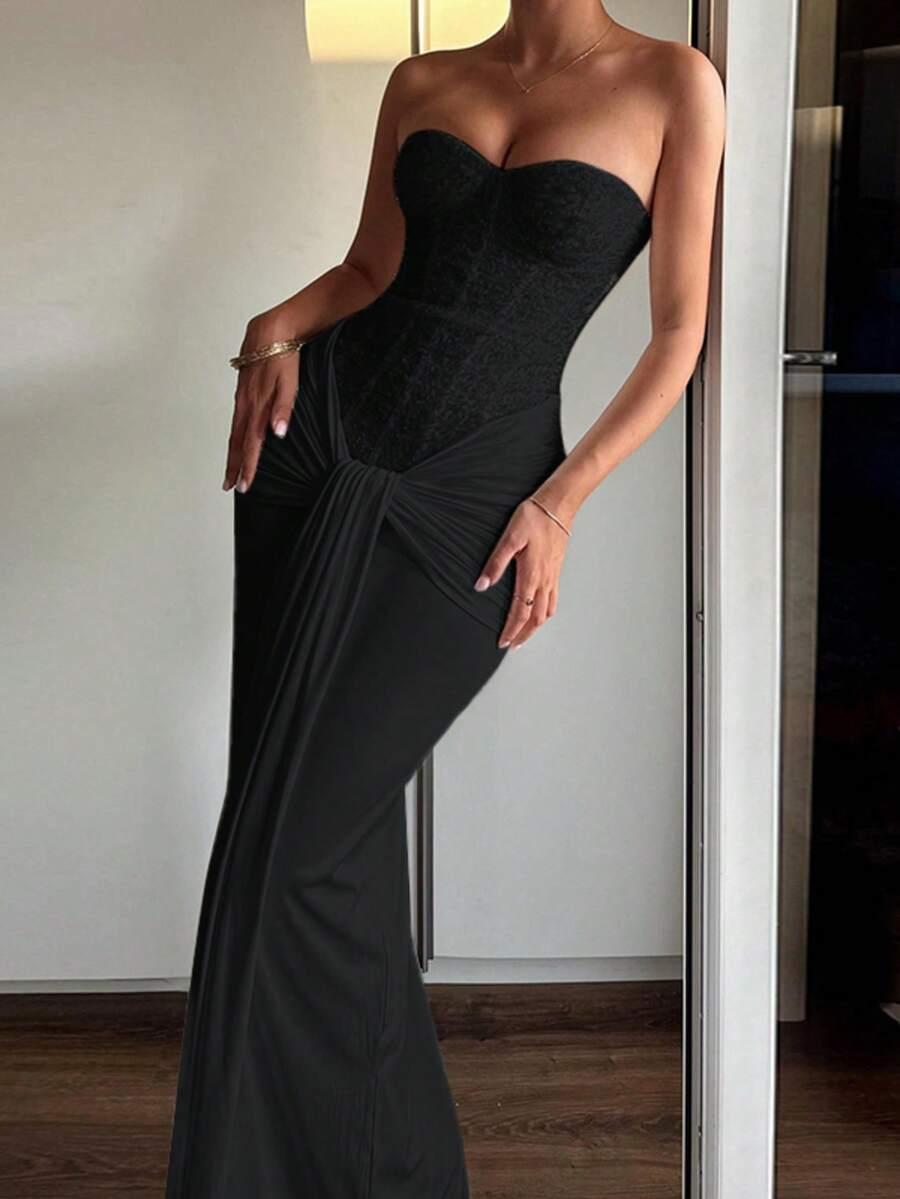 CZARNA MAXI SUKIENKA