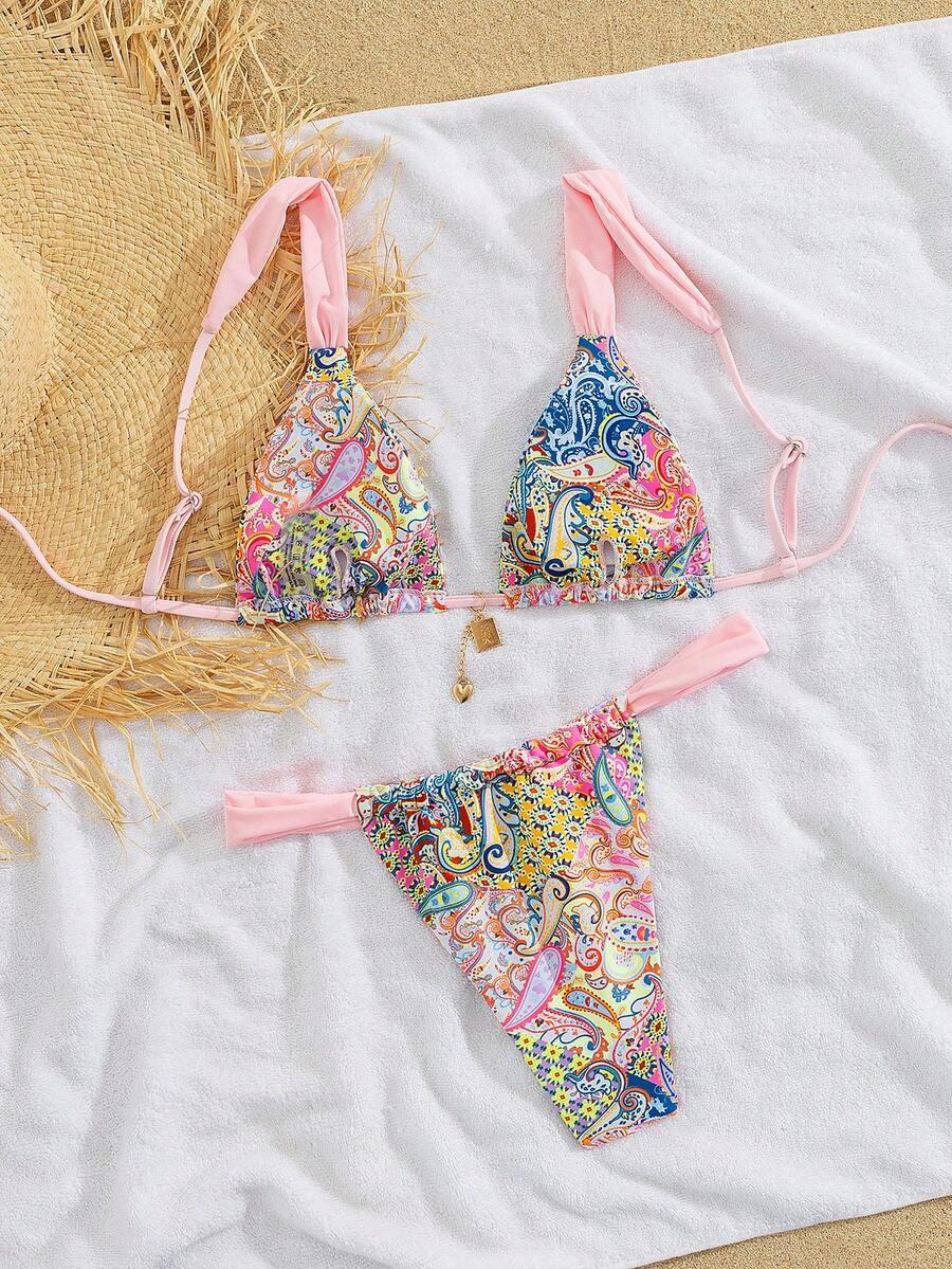 KOMPLET BIKINI WZÓR ZDOBIENIE