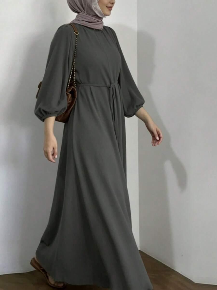szara maxi sukienka