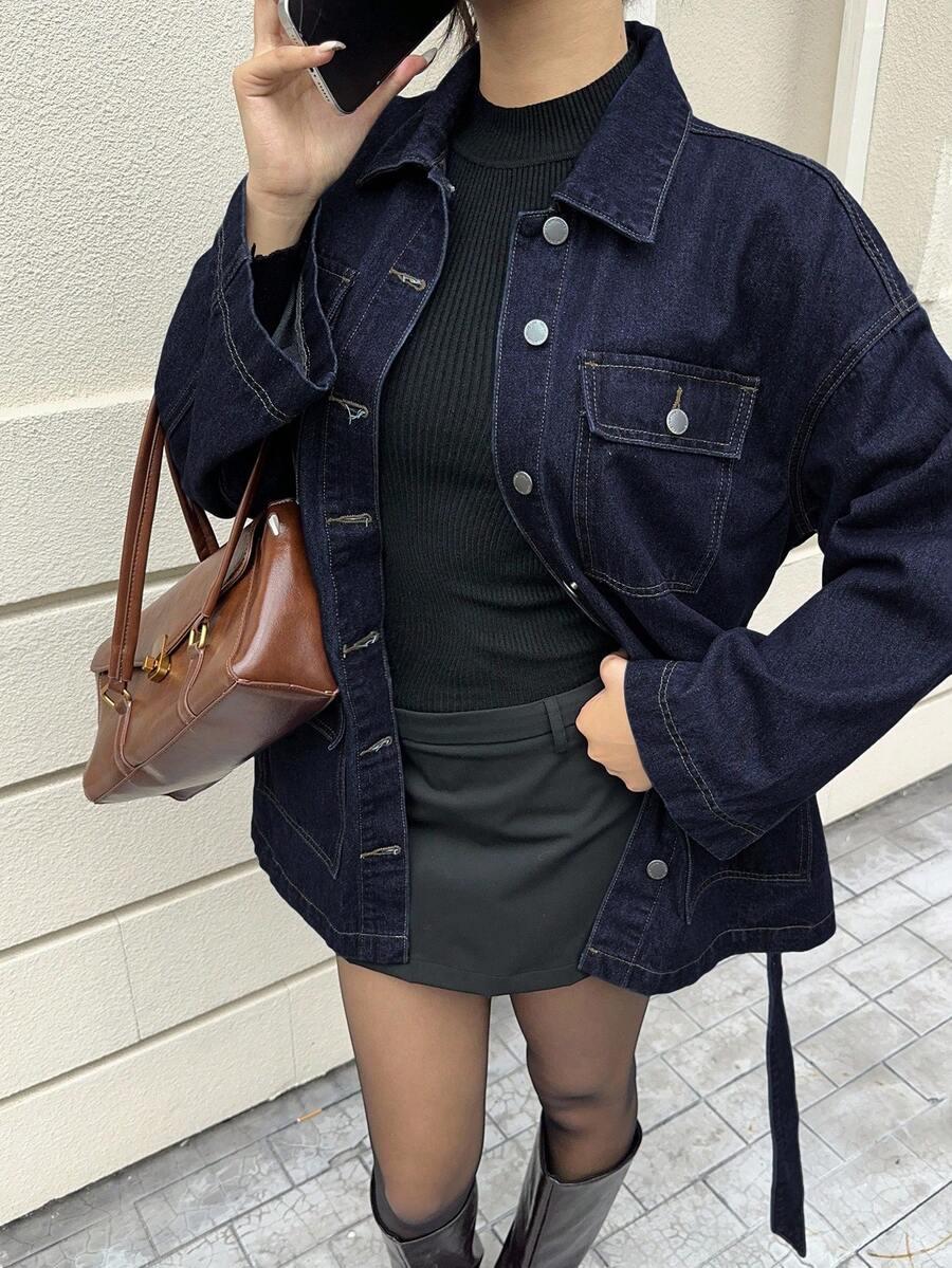 niebieska sukienka jeans