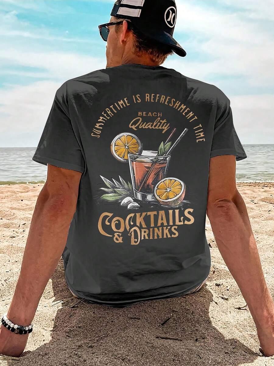 szary t-shirt print
