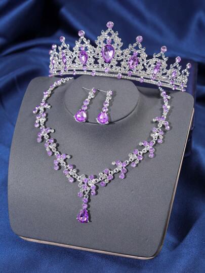 komplet naszyjnik kolczyki diadem