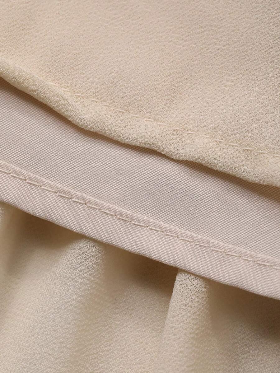 beżowa maxi sukienka v neck 