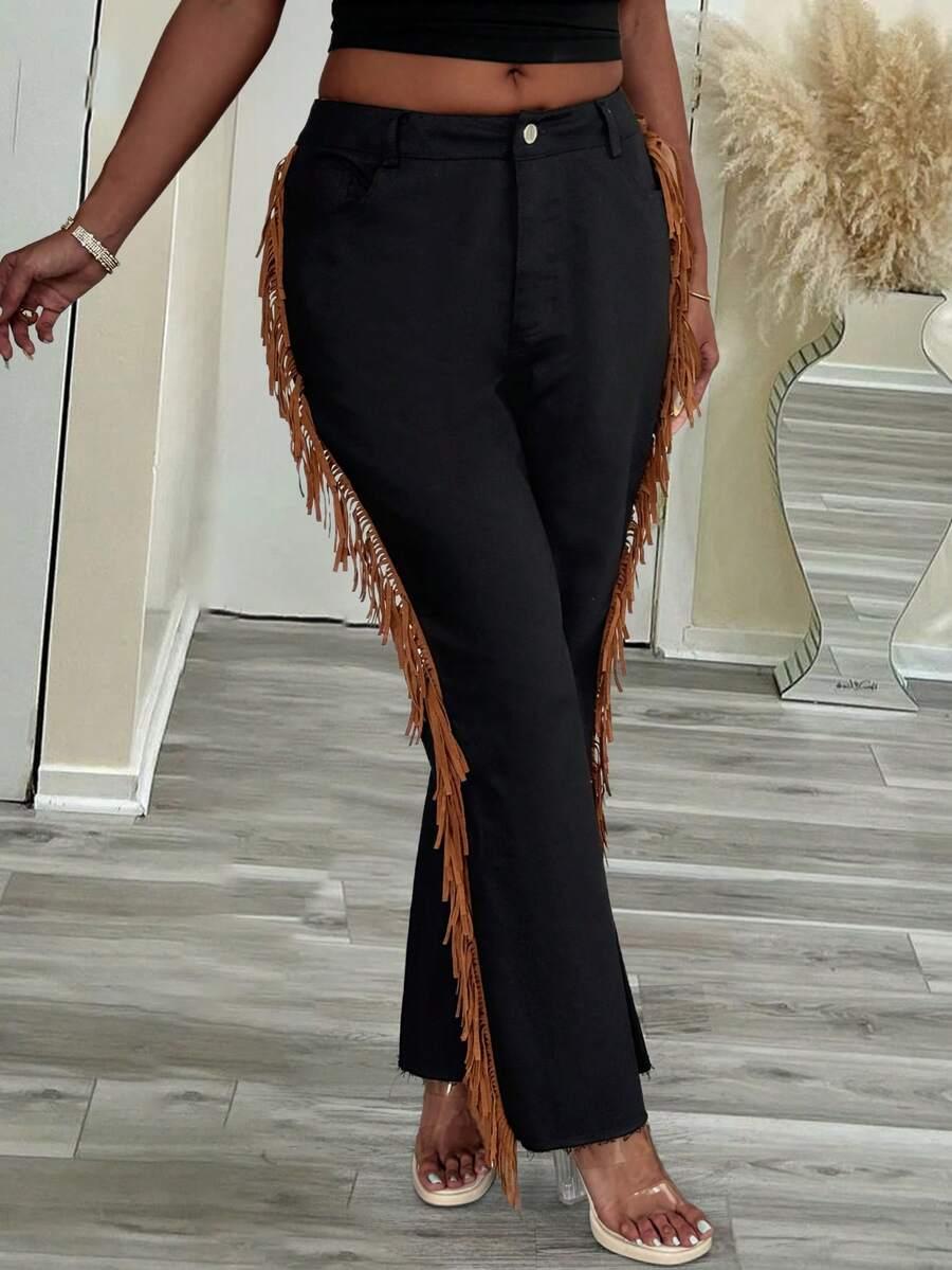 CZARNE SPODNIE JEANS