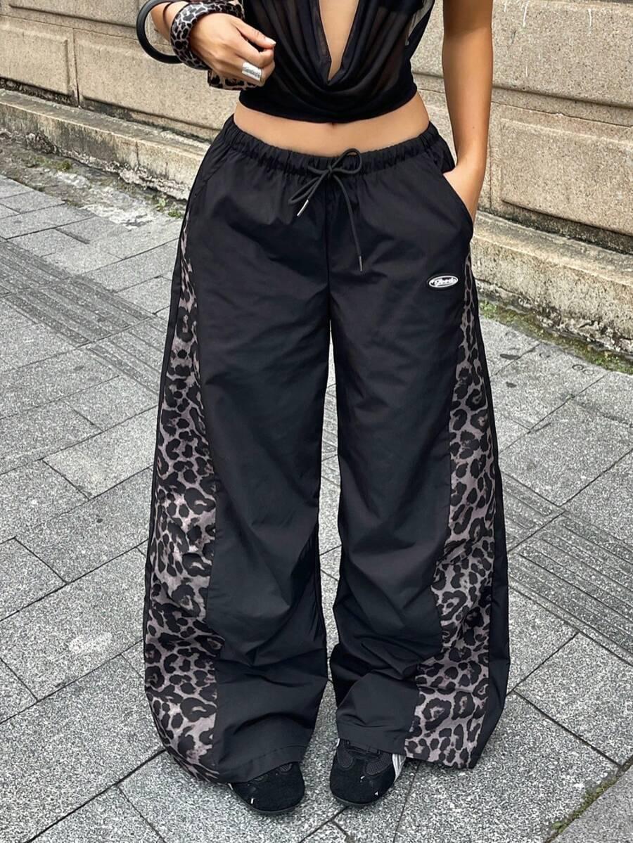 SPODNIE SZEROKA NOGAWKA ANIMAL PRINT