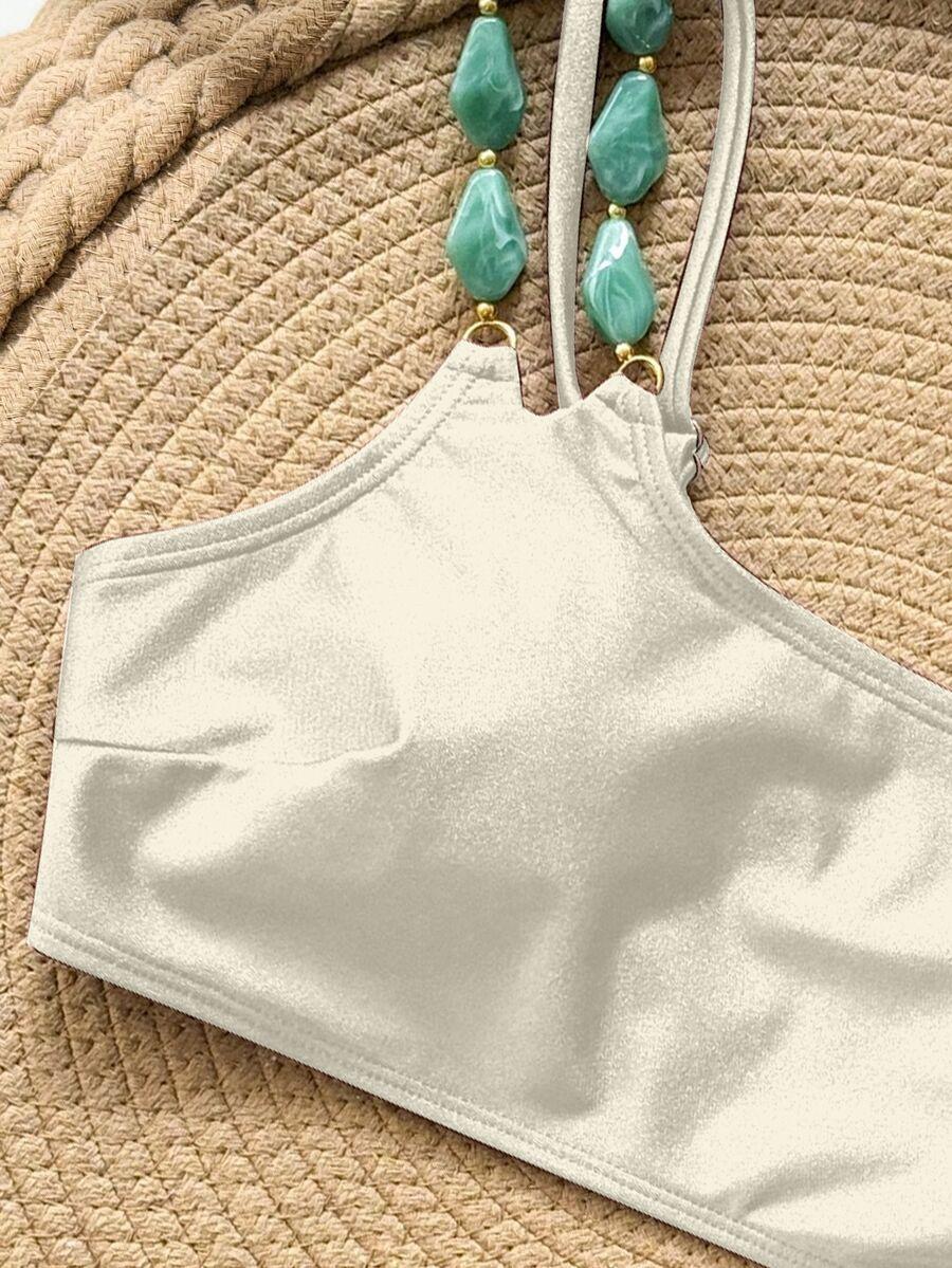 biała góra od bikini zdobienie