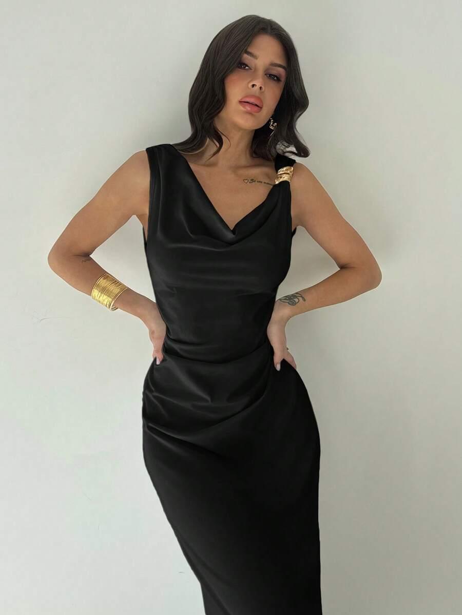 CZARNA MAXI SUKIENKA 