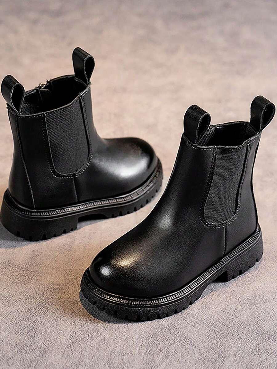 czarne botki imitacja skóry
