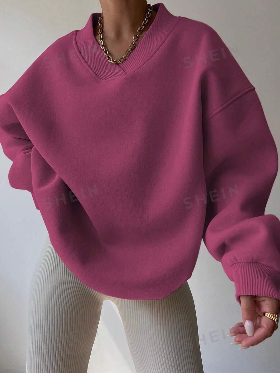 RÓŻOWA BLUZA V-NECK
