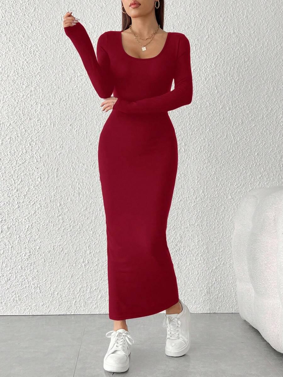 czerwona maxi sukienka 