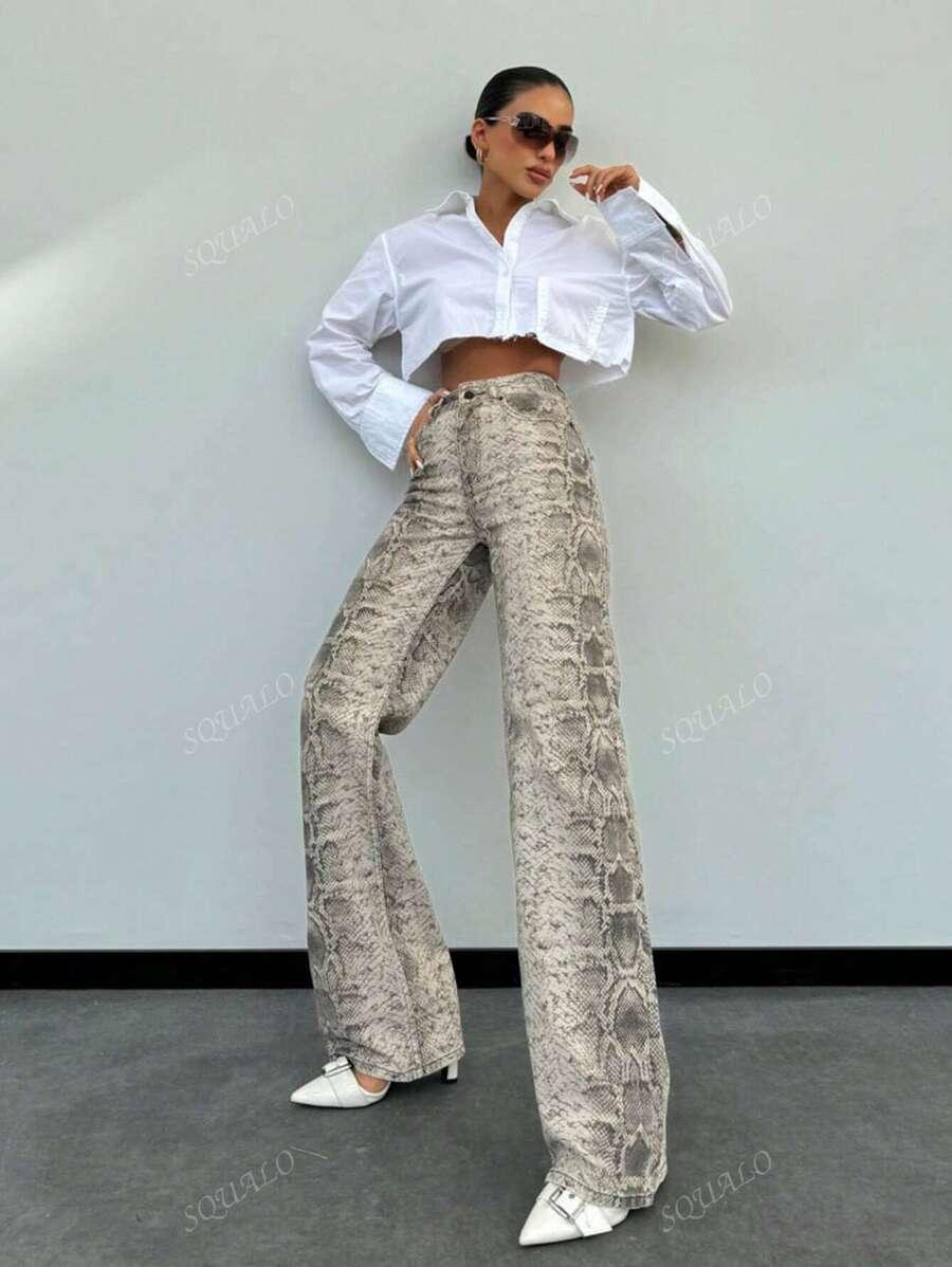 PROSTE SPODNIE ANIMAL PRINT
