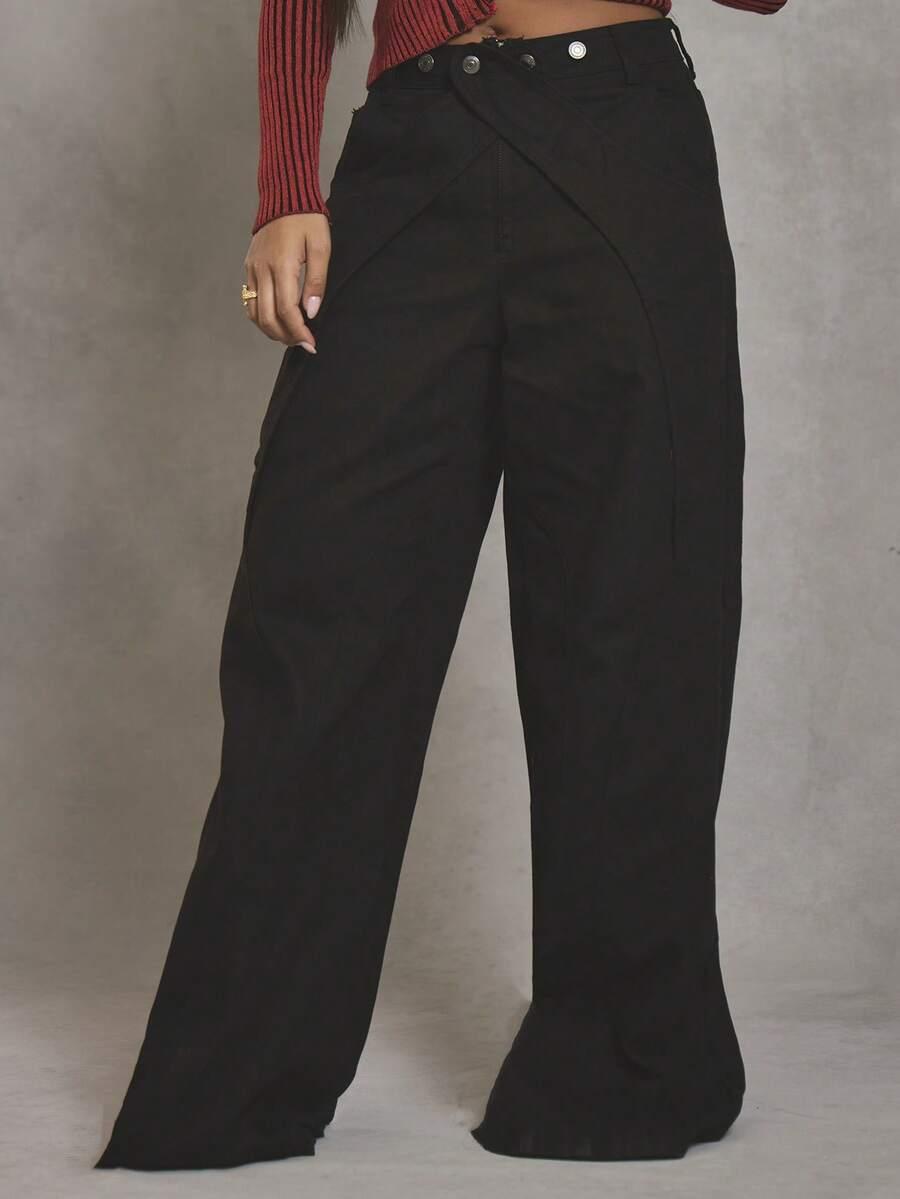 CZARNE SPODNIE JEANS