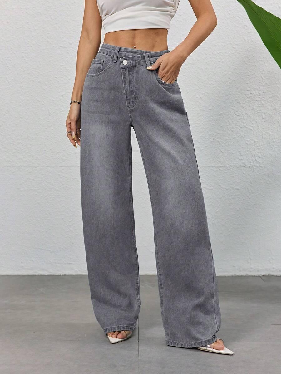 szare spodnie jeans 