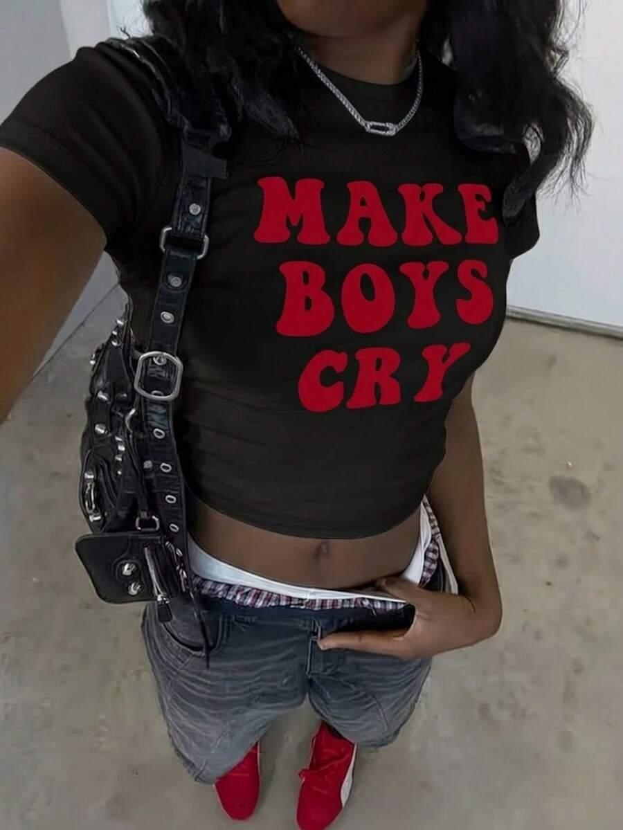 czarny top print