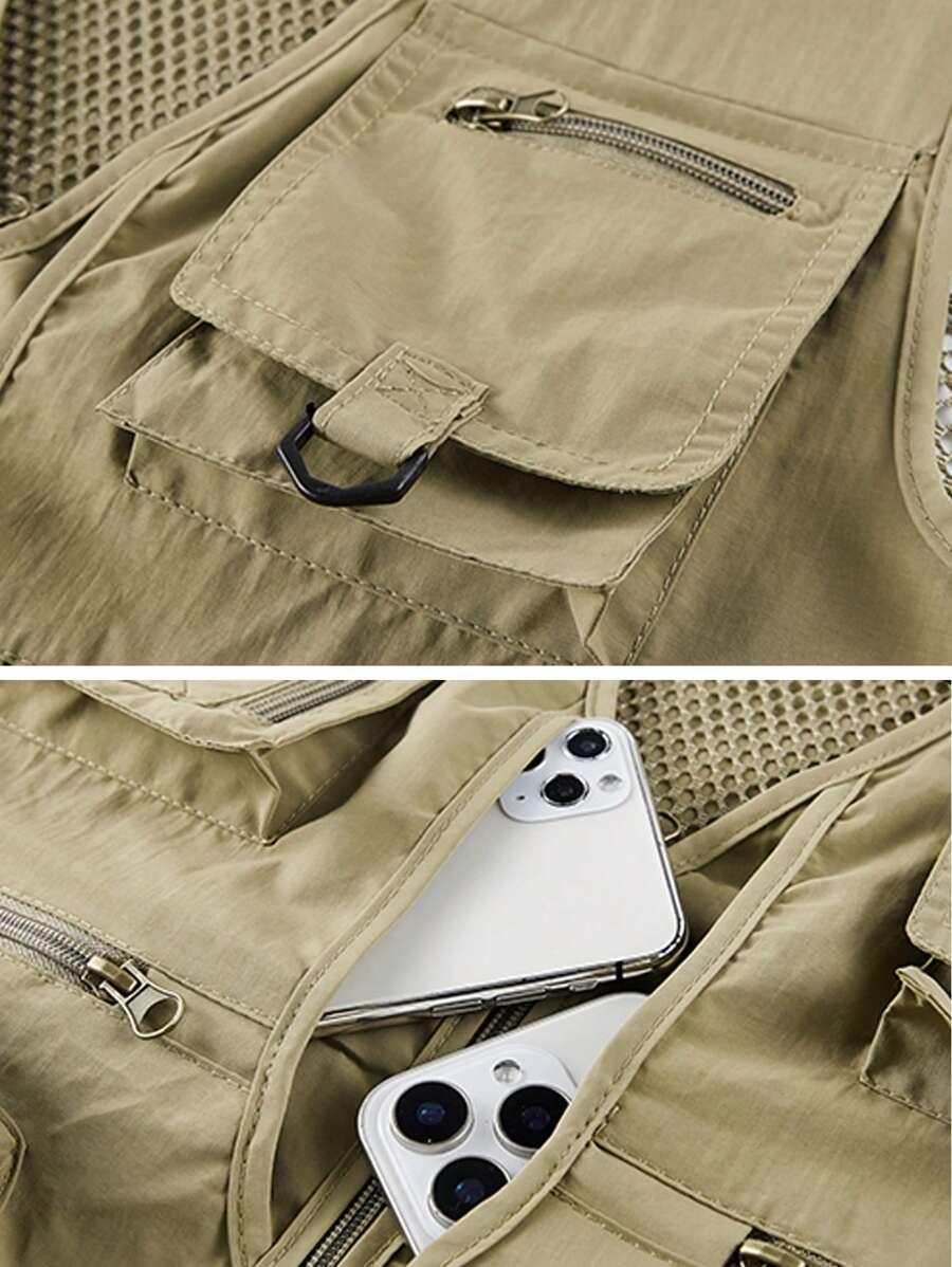KHAKI KAMIZELKA Z KIESZENIAMI