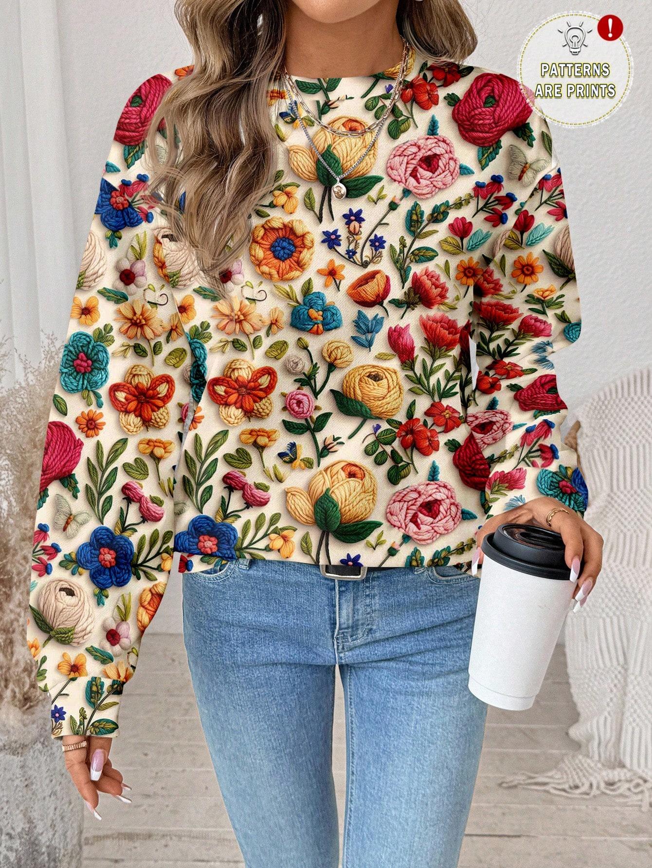 BLUZA W KWIATY
