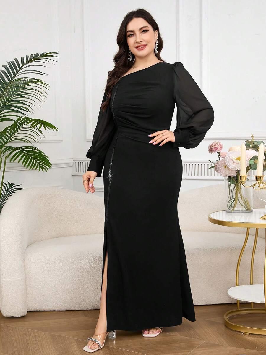 CZARNA MAXI SUKIENKA
