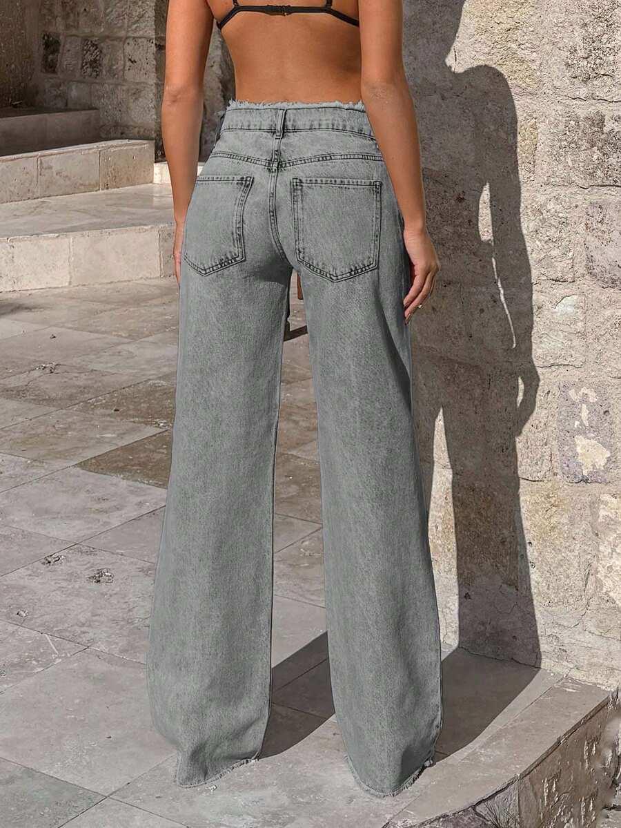 szare spodnie jeans