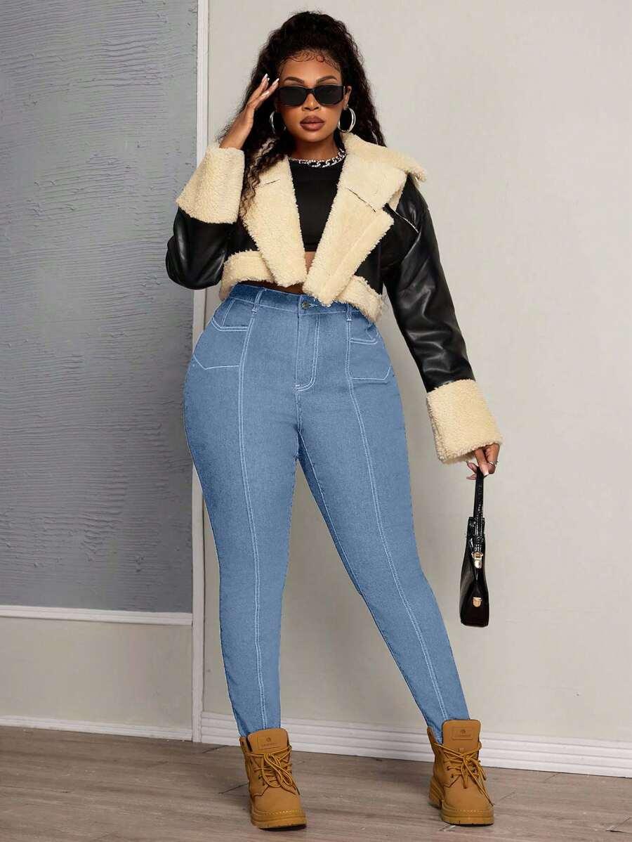 SPODNIE JEANS WYSOKI STAN RURKI 