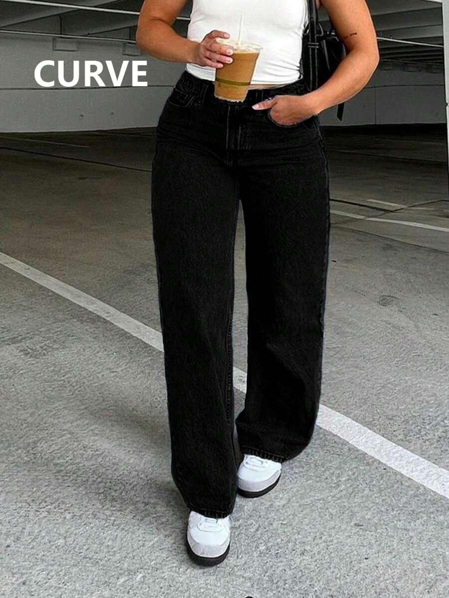 CZARNE SPODNIE JEANS