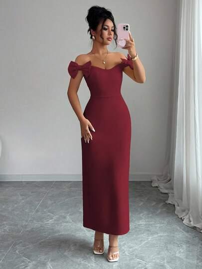 czerwona maxi sukienka 