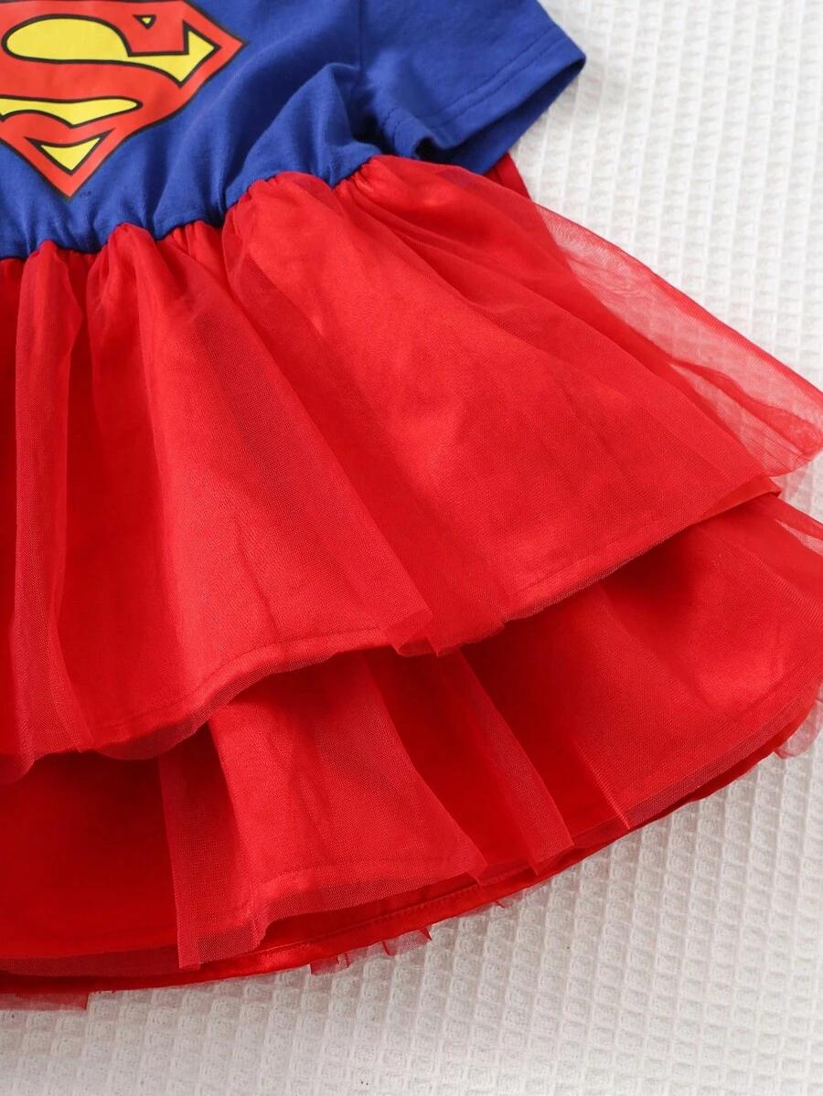 kostium SUPERMAN ZESTAW SUKIENKA PELERYNA