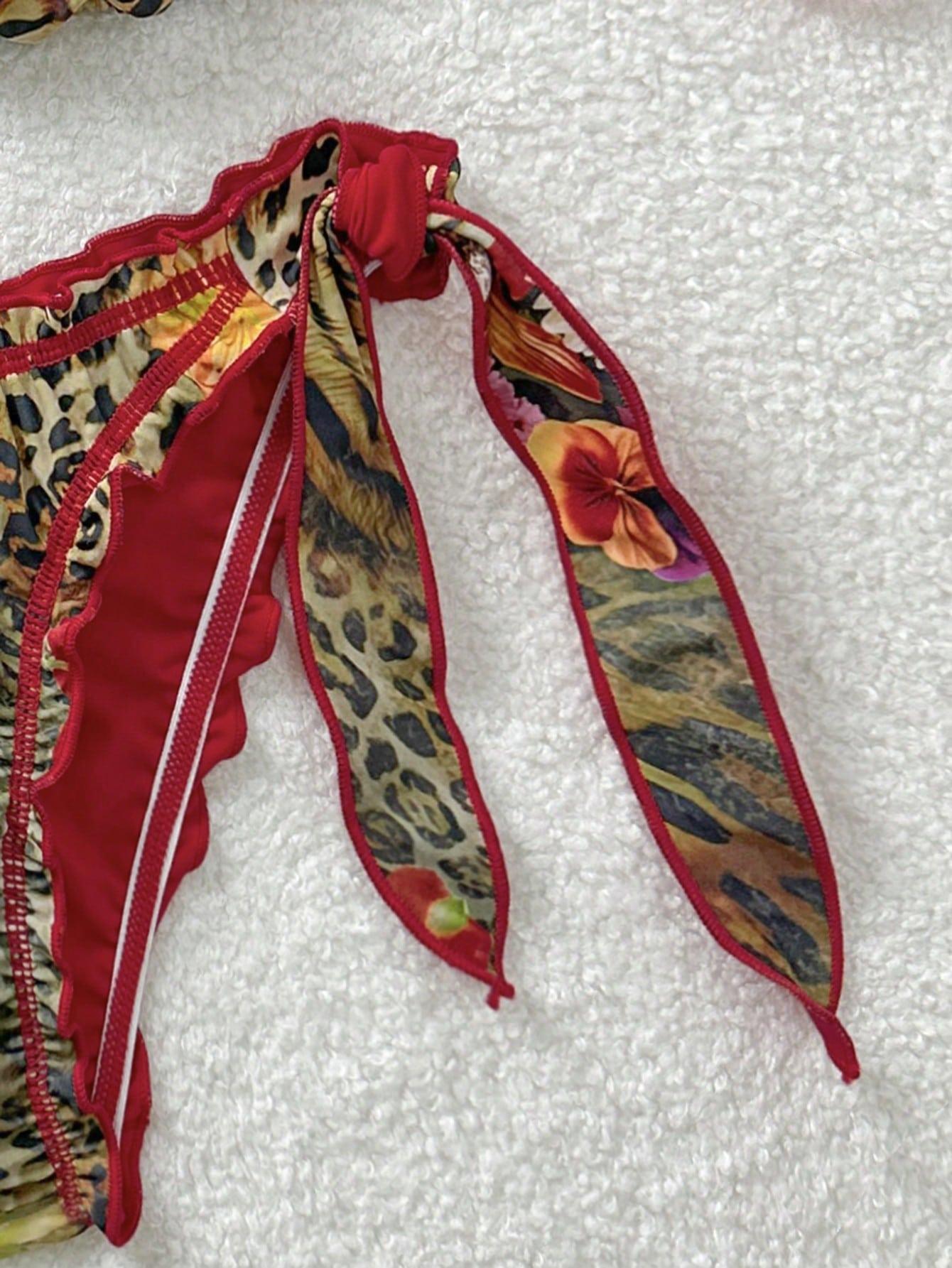 góra od bikini animal print 