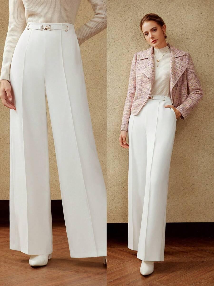 ELEGANCKIE BIAŁE SPODNIE 