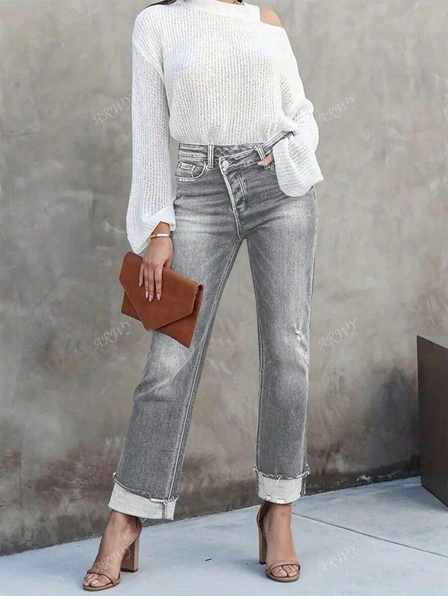 szare spodnie jeans
