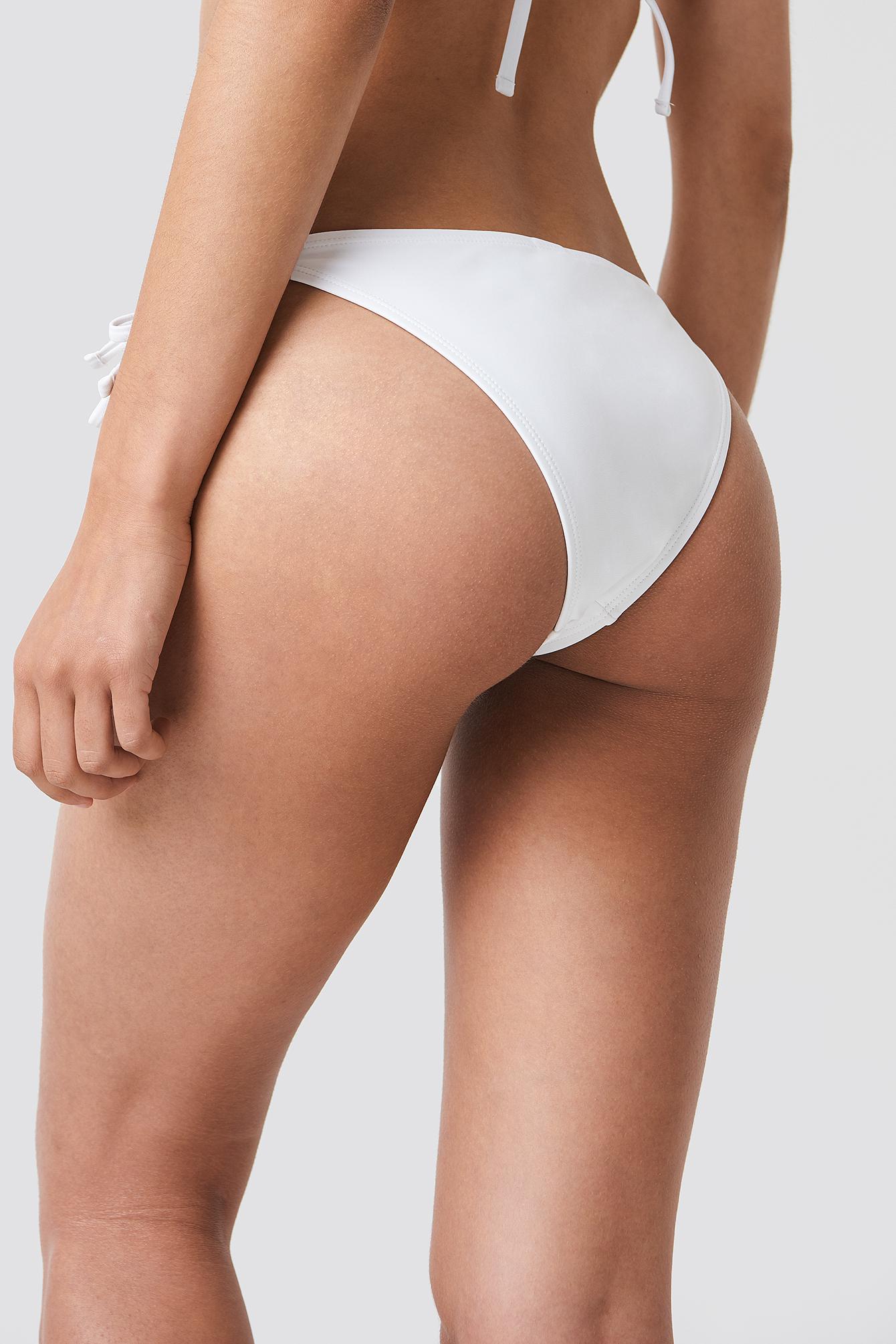 biały DÓŁ BIKINI wiązanie